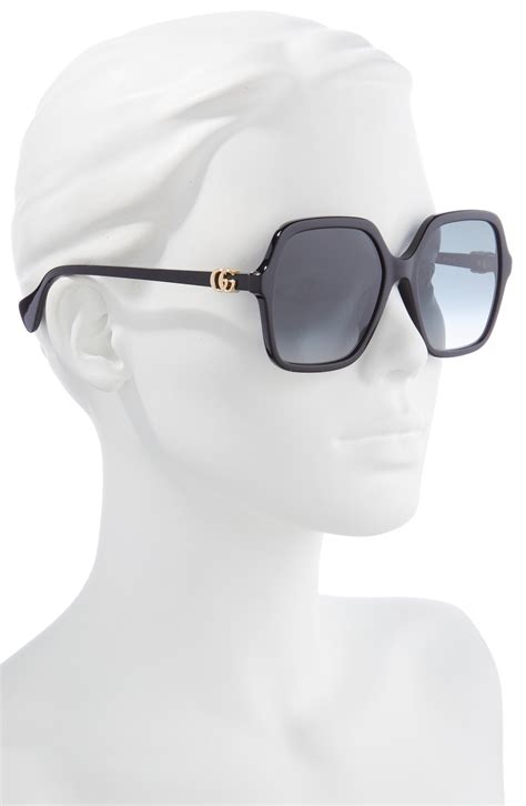 gucci 56mm square sunglasses nordstrom rack|gucci 56mm exaggerated aviator sunglasses.